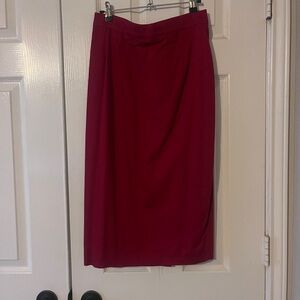 Vixen by Micheline Pitt Raspberry Pencil Midi Skirt